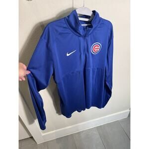 Blue Nike Dri-Fit Long Sleeve Pullover Sweatshirt Chicago Cubs Men's S Small